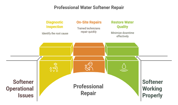 Professional water softener Image of a graph, featuring Christmas Air Conditioning and Plumbing and highlighting the benefits of a professional water softener system.