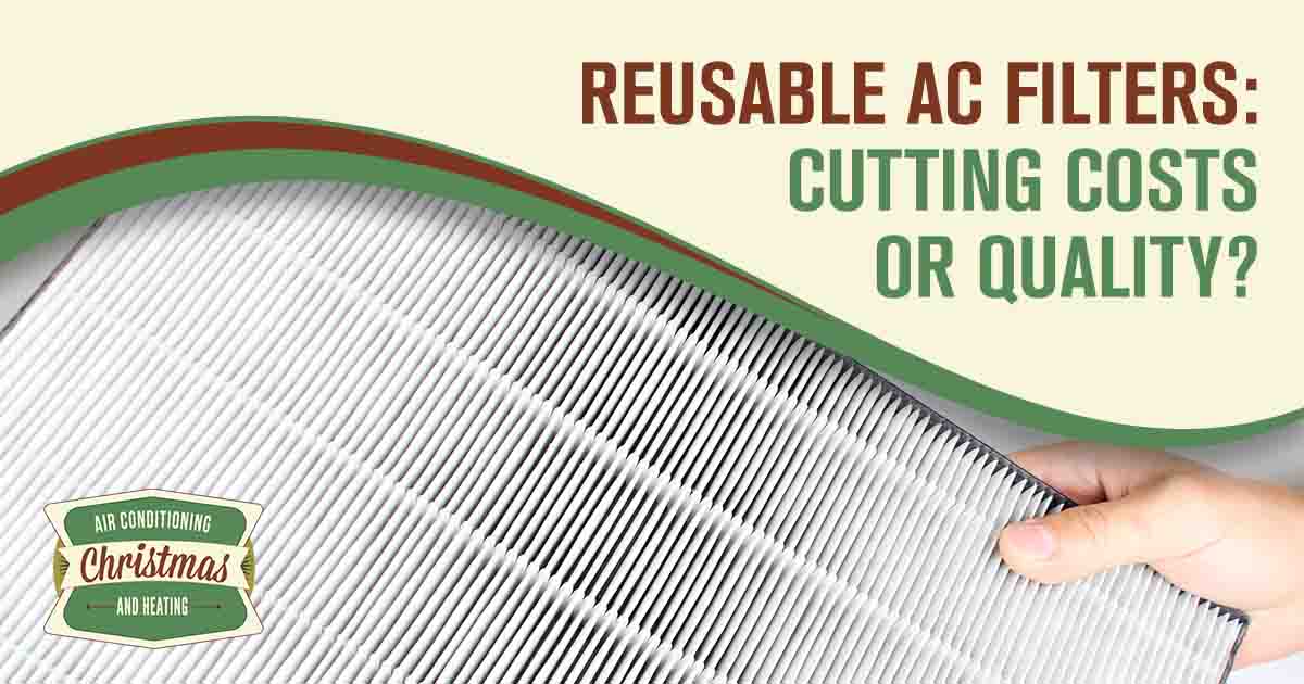 Air filter with a light background, representing Christmas Airconditioning and Heating, and focusing on the discussion of reusable AC filters and their impact on cost versus quality.