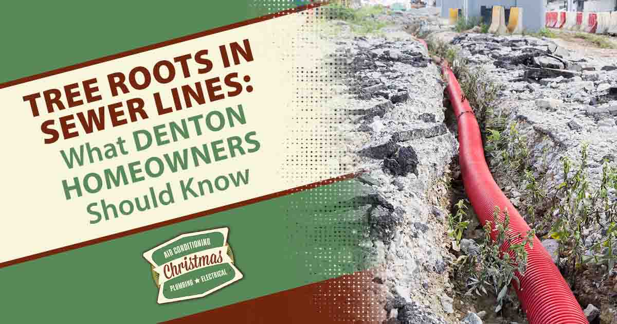 Image of an underground trench with sewage piping at an infrastructure construction site, featuring Christmas Air Conditioning and Plumbing and highlighting what Denton homeowners should know about tree roots in sewer lines.