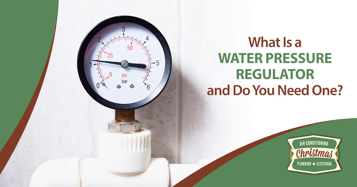 Water pressure gauge showing 45 psi with text about water pressure regulators.